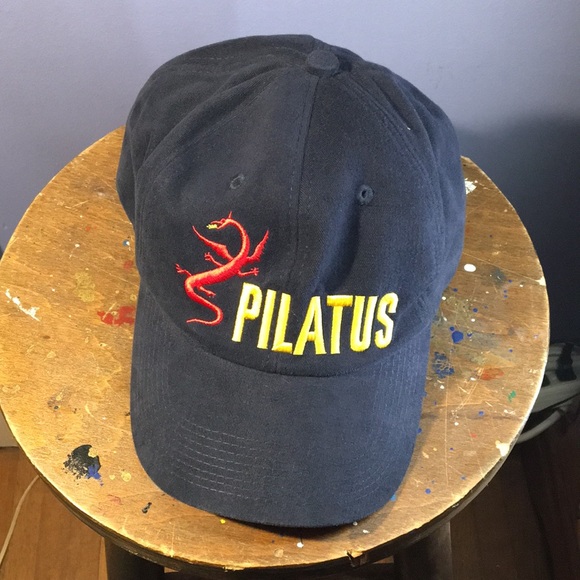 Dark blue Pilatus Globus full 6 panel hat adjustable back strap cap w stitching - Picture 13 of 13
